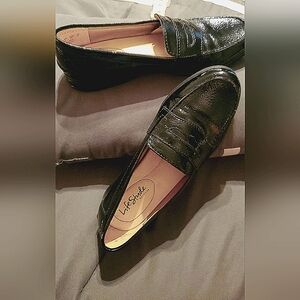 Lifestride Madison Black Crinkle Loafers Sz 8W